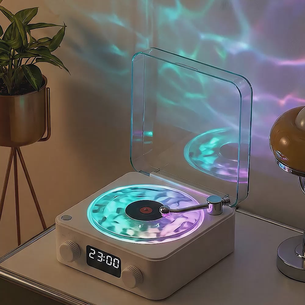 Załaduj wideo: Lumi Retro – głośnik z projektorem świetlnym